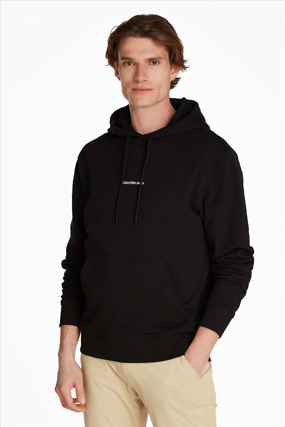 Calvin Klein Jeans - Zwarte Grid Monogram hoodie