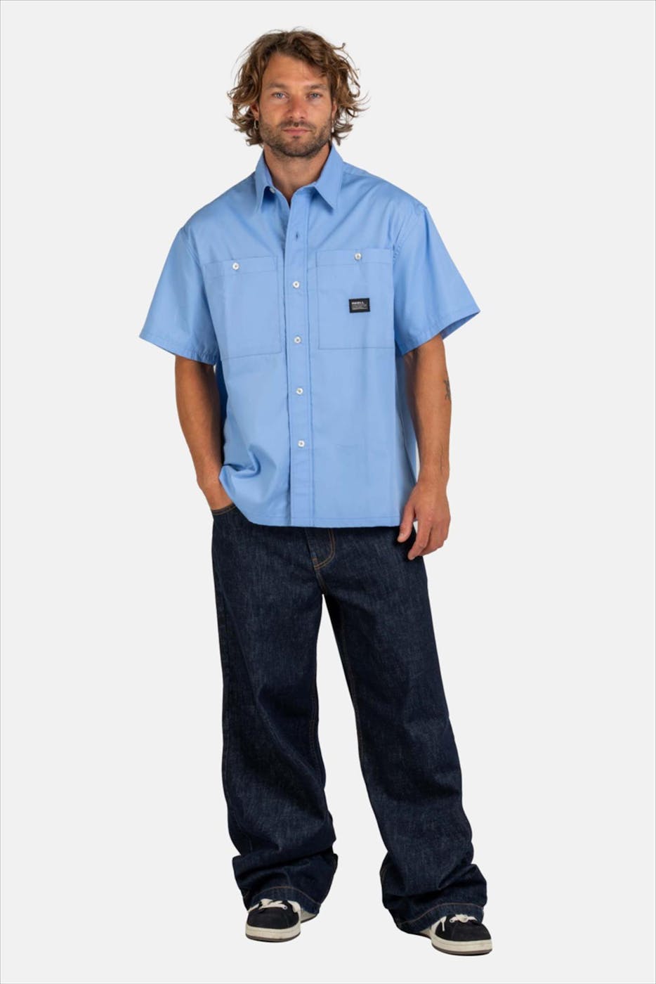 Reell - Donkerblauwe Baggy tapered jeans
