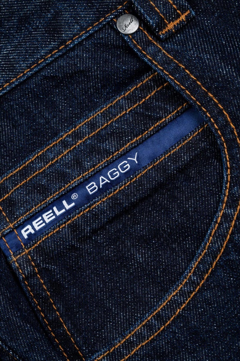 Reell - Donkerblauwe Baggy tapered jeans