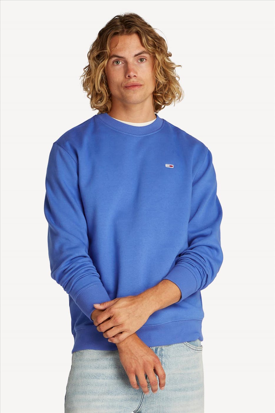 Tommy Jeans - Blauwe Regular Flag sweater