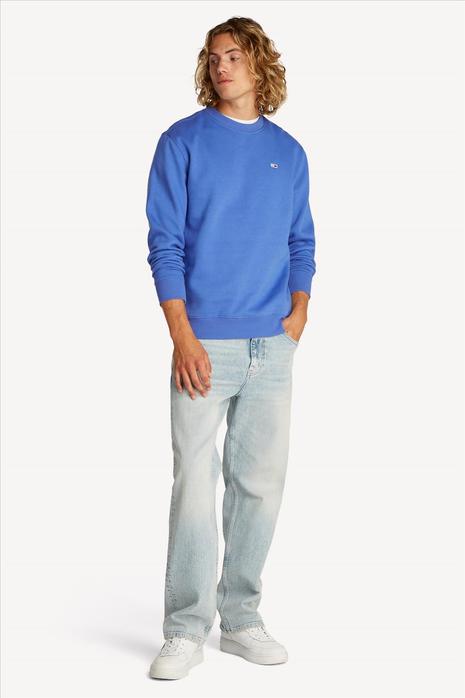 Tommy Jeans - Blauwe Regular Flag sweater
