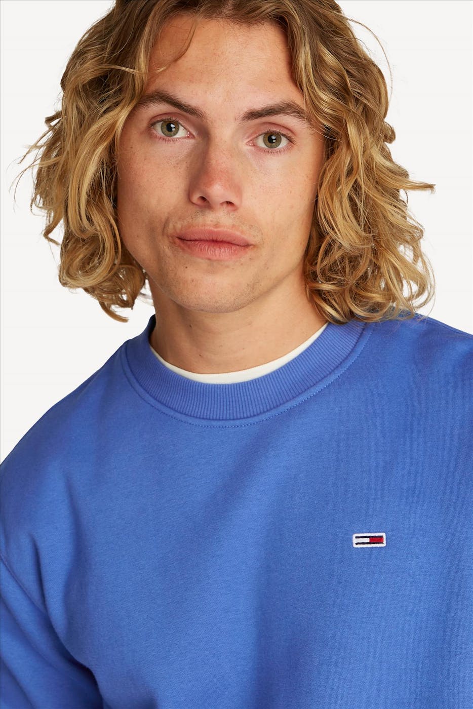 Tommy Jeans - Blauwe Regular Flag sweater