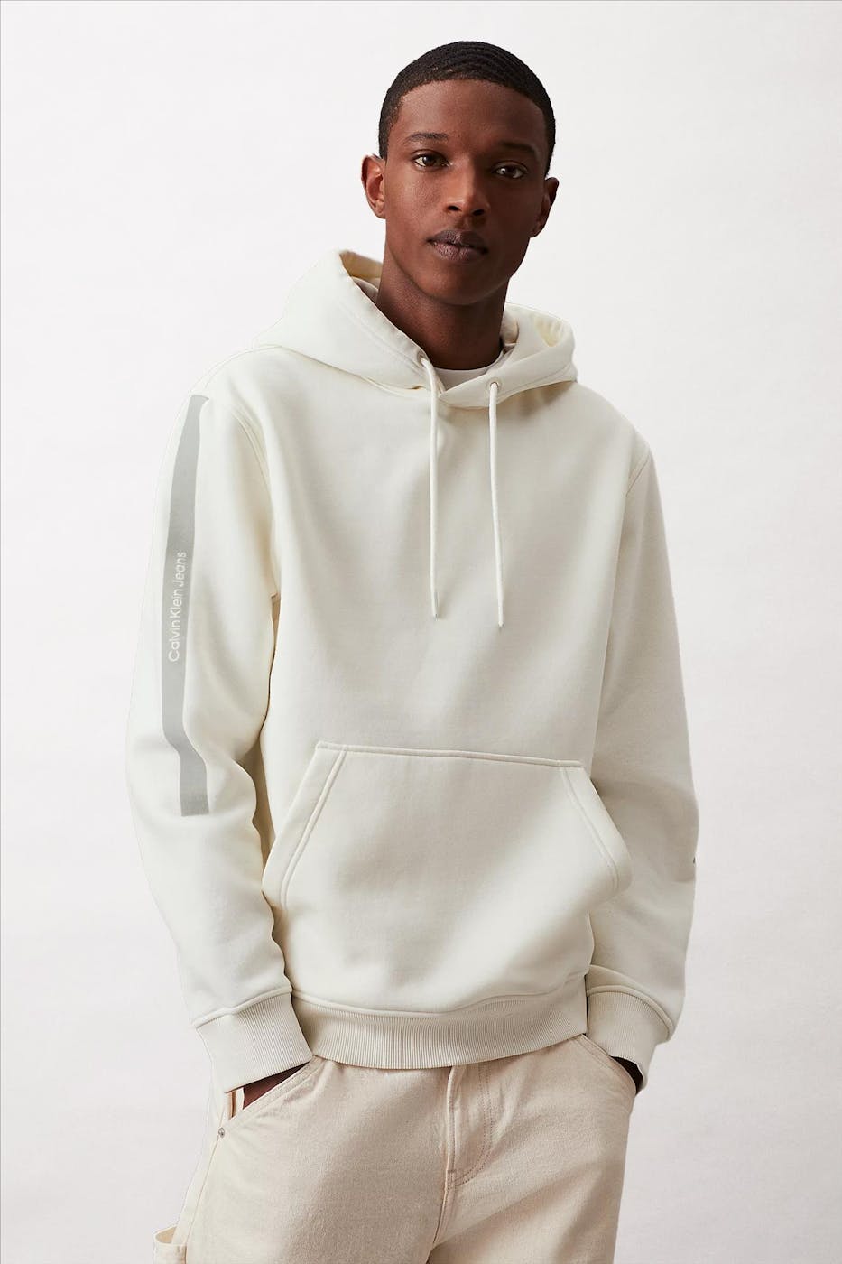 Calvin Klein Jeans - Ecru Tape hoodie