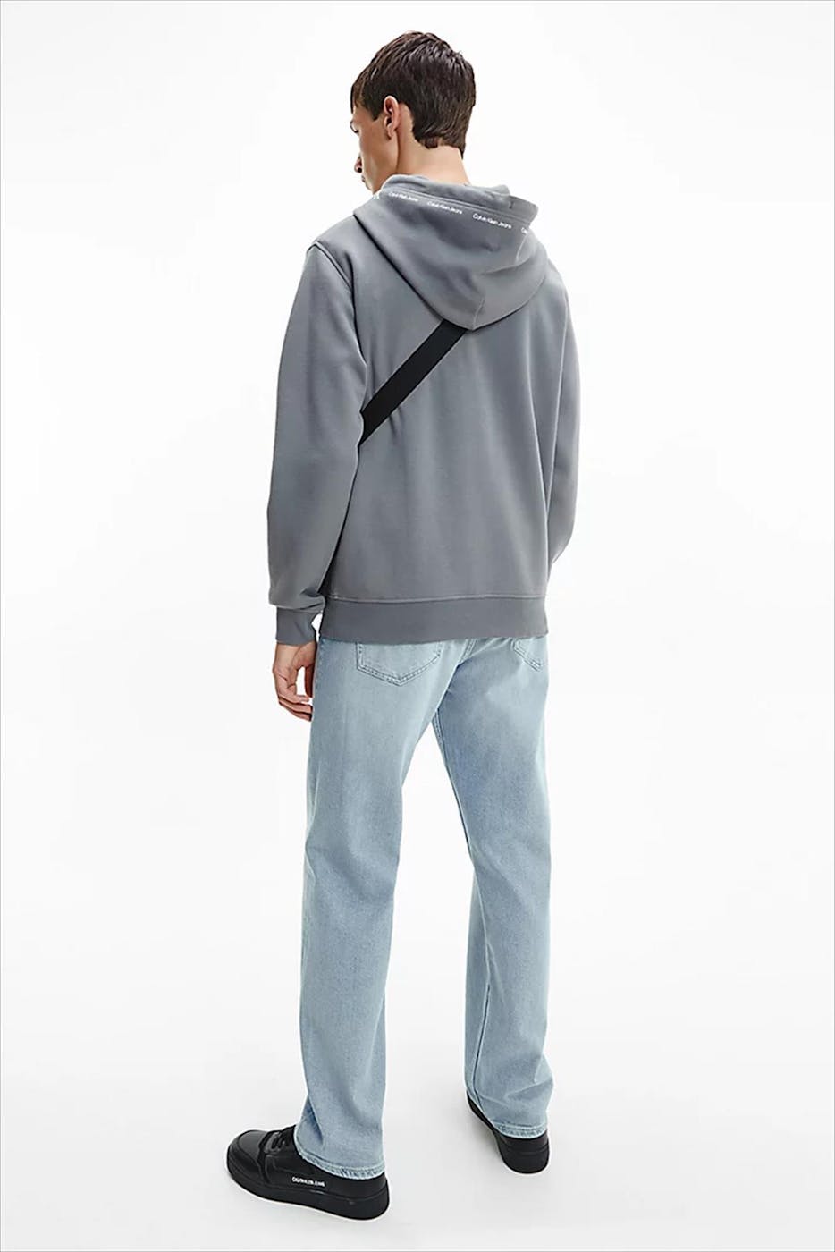 Calvin Klein Jeans - Grijze Repeat Logo hoodie