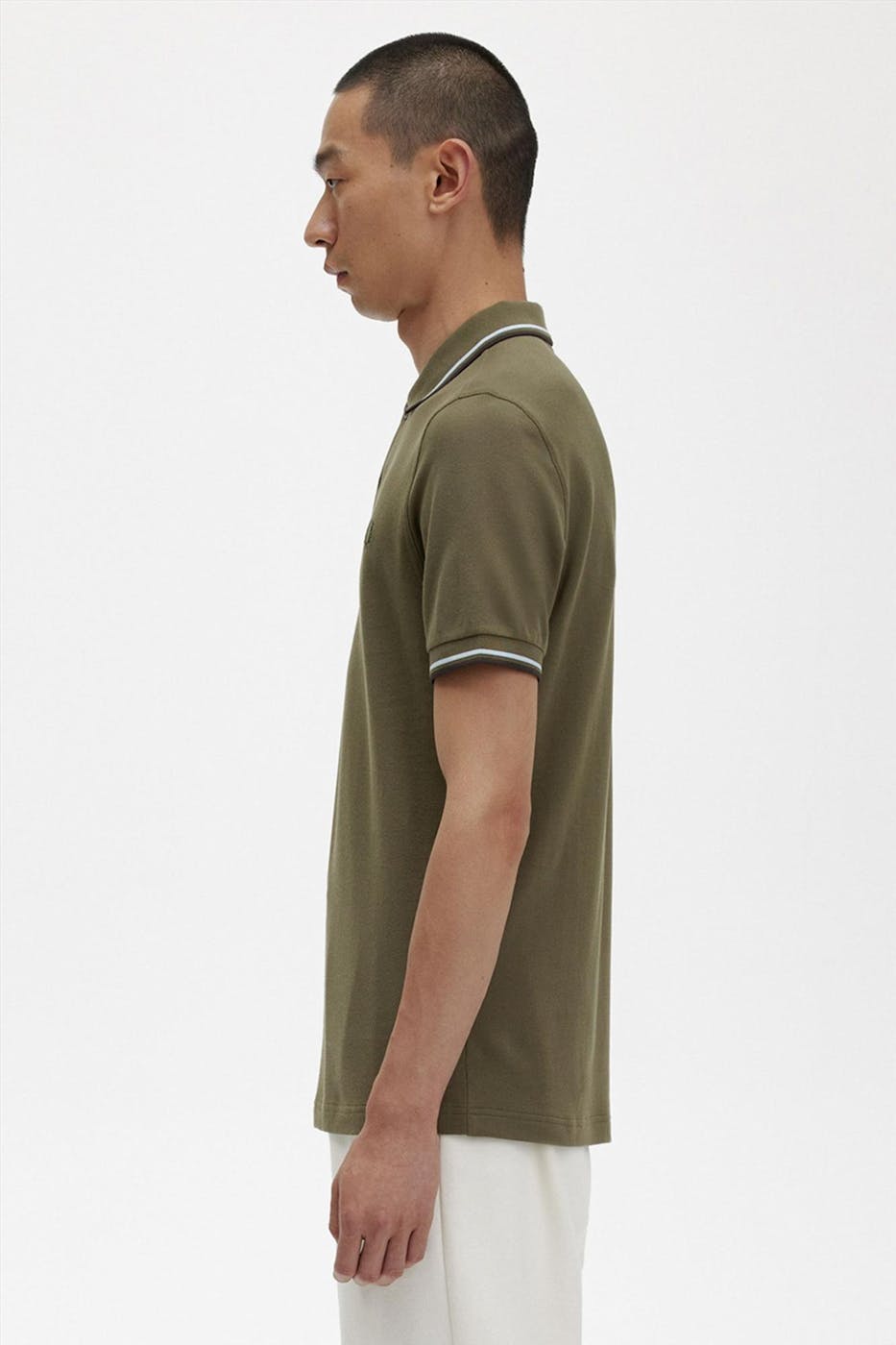 Fred Perry - Olijfgroene Twin Tipped polo