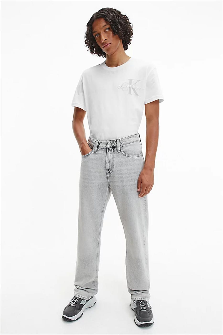 Calvin Klein Jeans - Witte Two Tone Monogram T-shirt