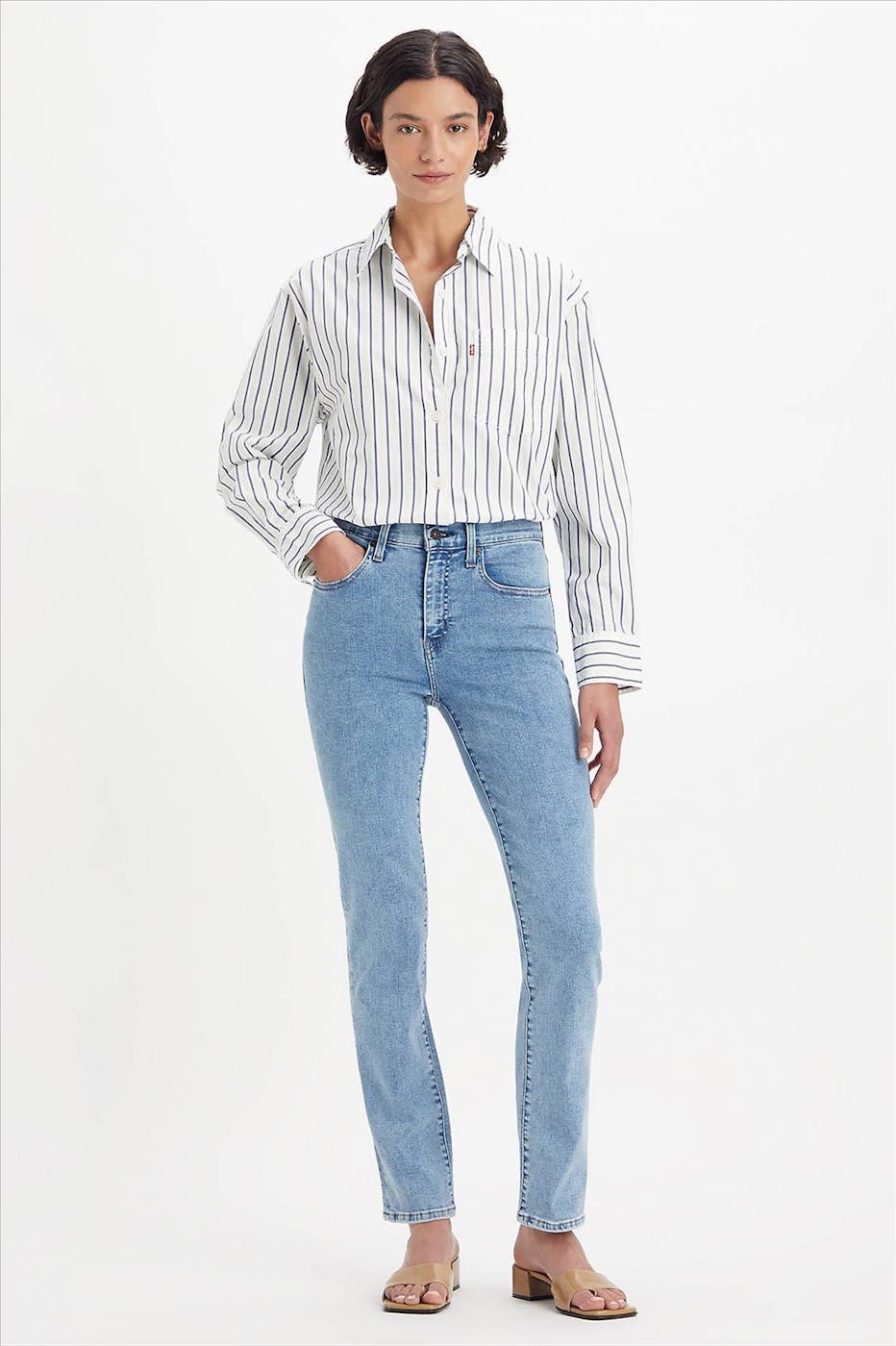Levi's - Blauwe 724 Slim Straight jeans