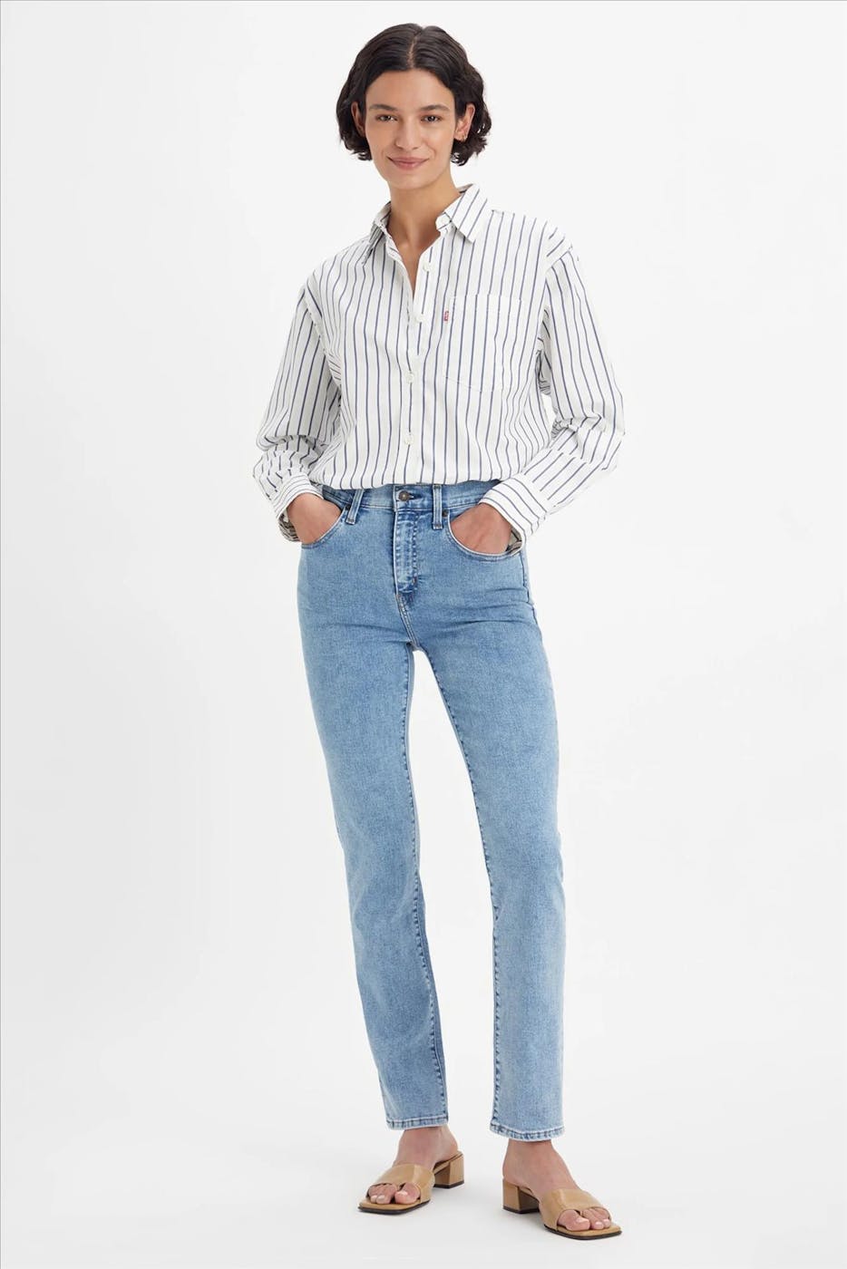 Levi's - Blauwe 724 Slim Straight jeans