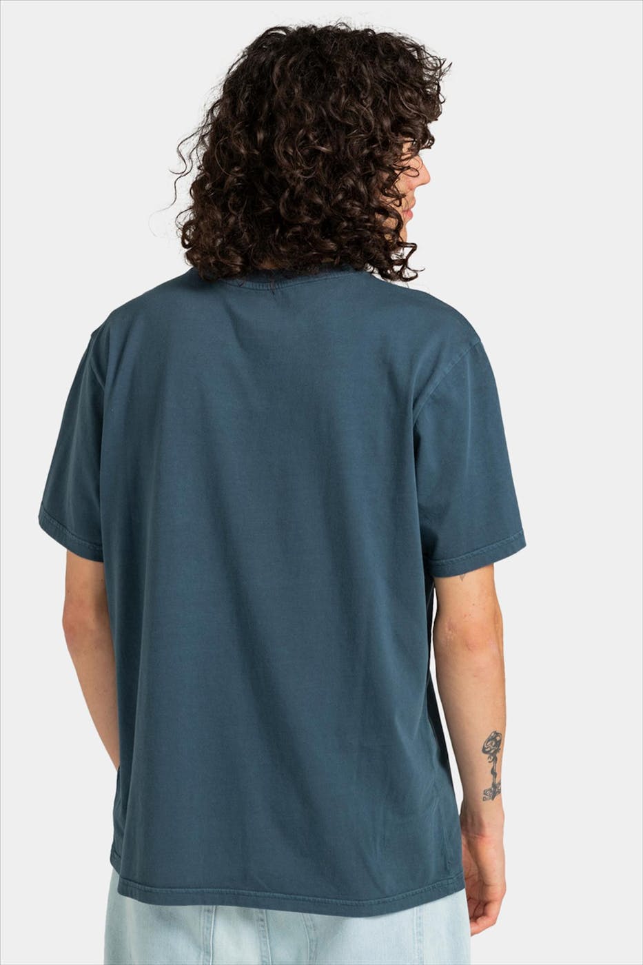 Element - Blauwgroene Basic Pocket T-shirt