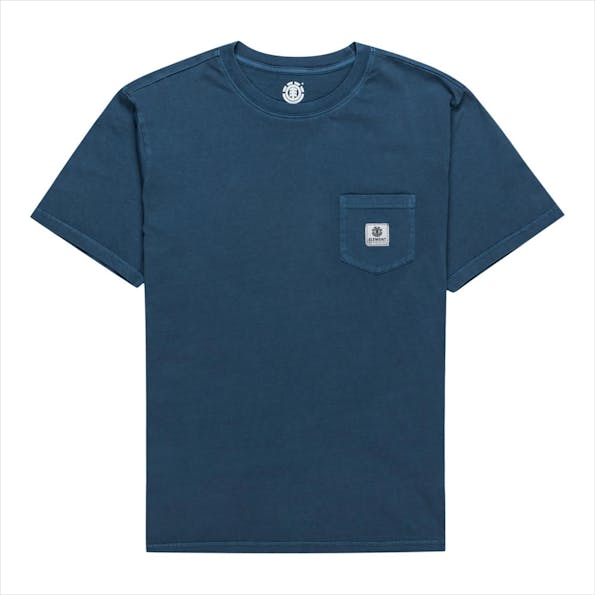 Element - Blauwgroene Basic Pocket T-shirt