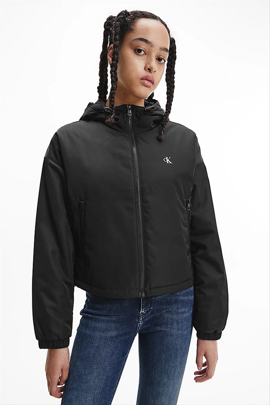 Calvin Klein Jeans - Zwarte Back Logo Windbreaker jacket