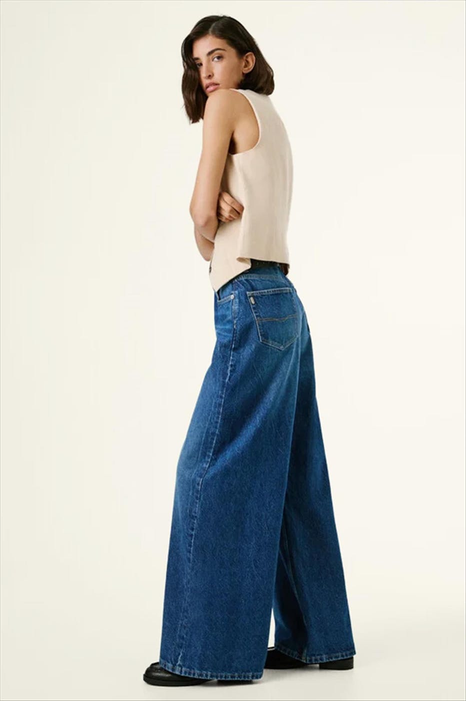 Pepe Jeans London - Donkerblauwe Jaimy Wide jeans