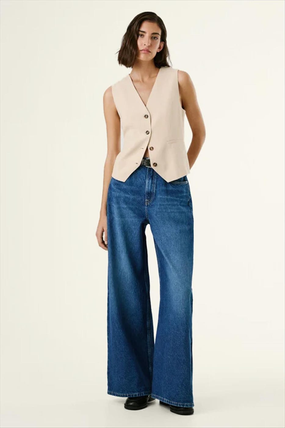 Pepe Jeans London - Donkerblauwe Jaimy Wide jeans