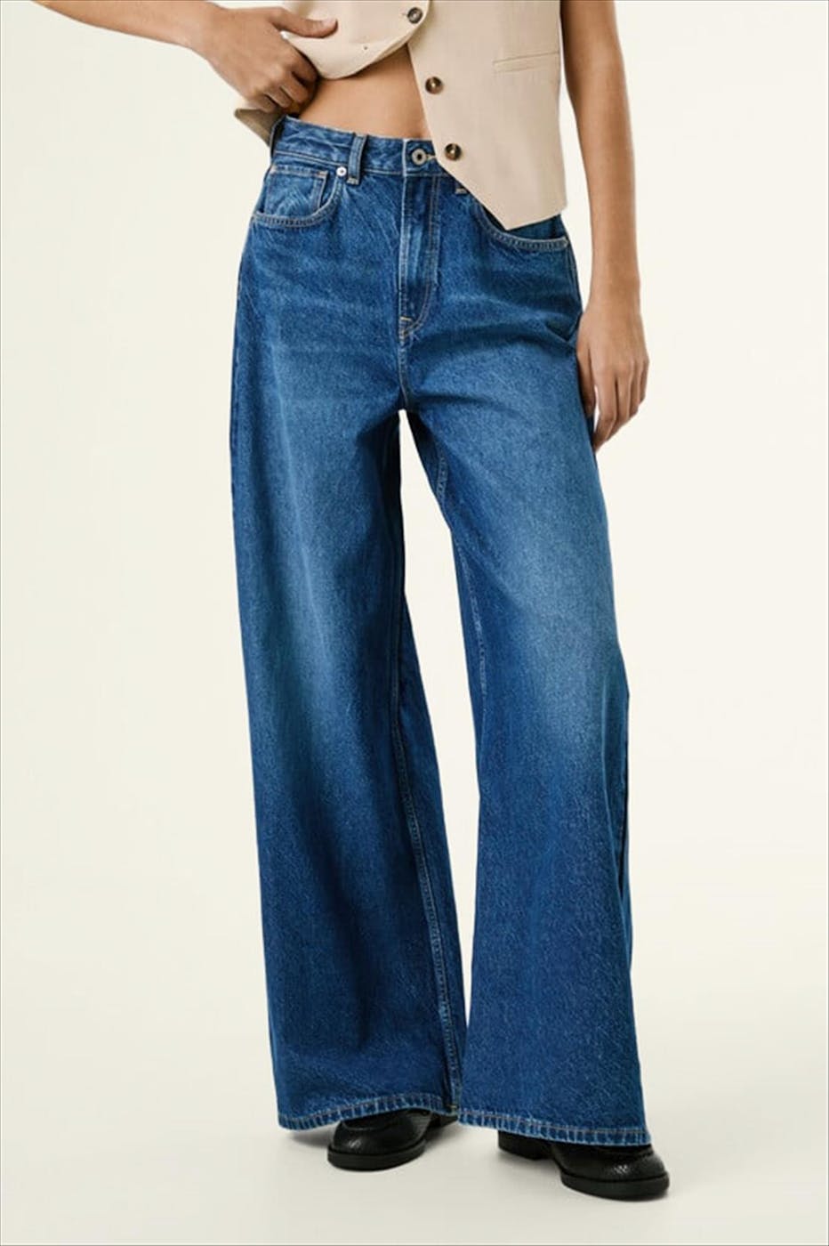 Pepe Jeans London - Donkerblauwe Jaimy Wide jeans