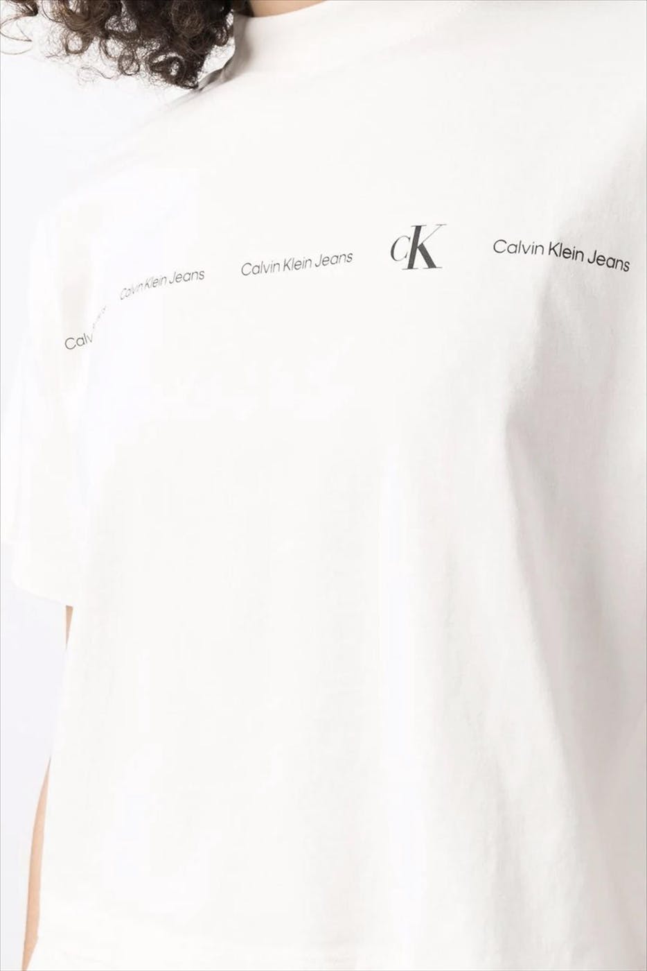 Calvin Klein Jeans - Ecru Repeat Logo T-shirt