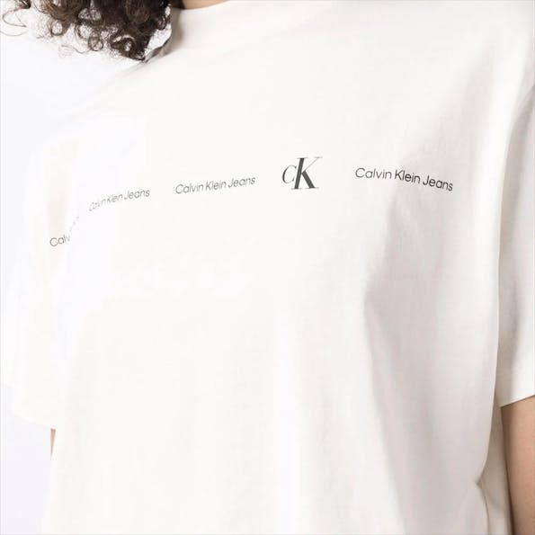 Calvin Klein Jeans - Ecru Repeat Logo T-shirt
