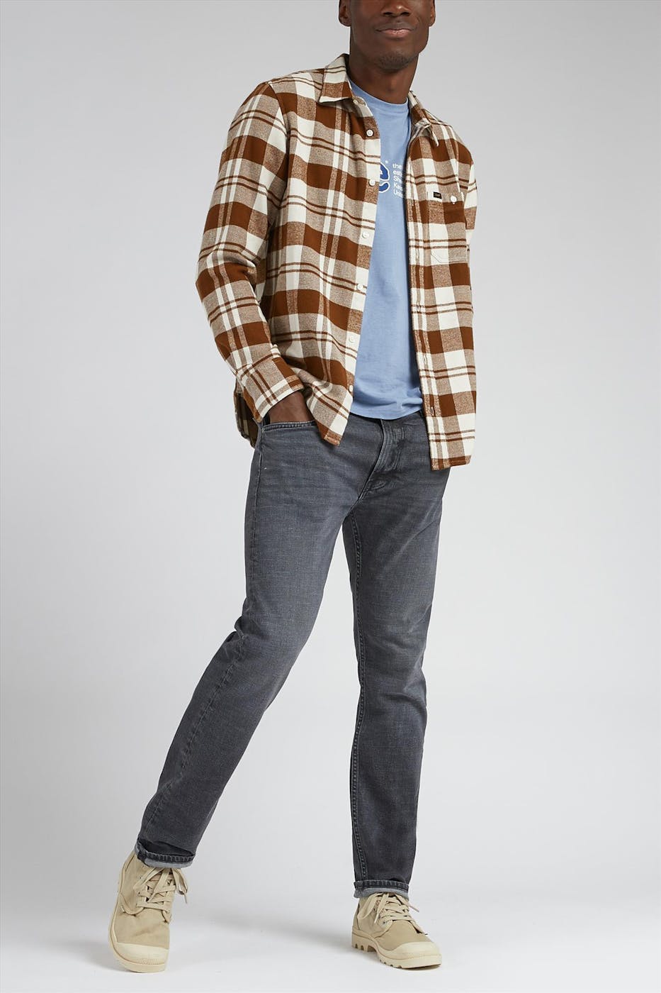 Lee - Grijze Rider Slim jeans