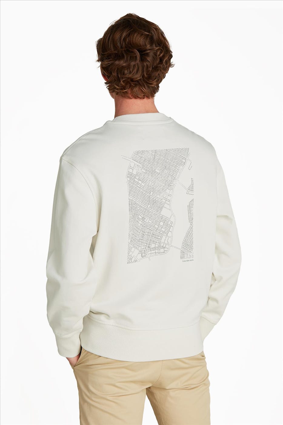 Calvin Klein Jeans - Ecru City Grid Map sweater