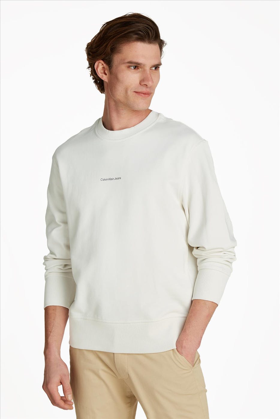 Calvin Klein Jeans - Ecru City Grid Map sweater