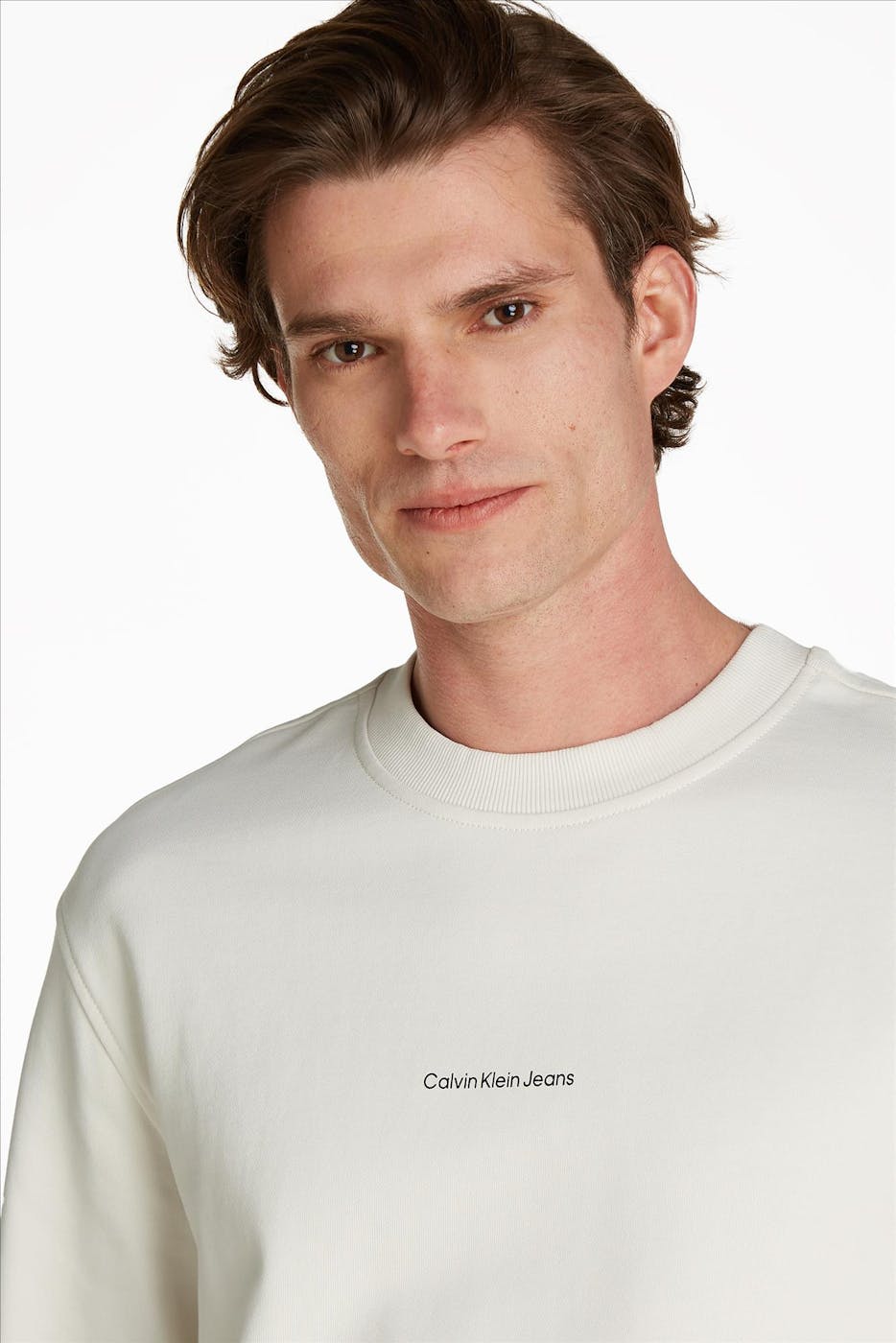 Calvin Klein Jeans - Ecru City Grid Map sweater