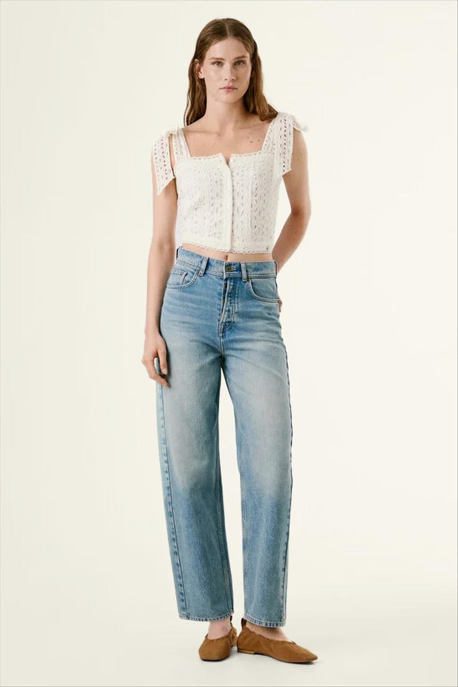 Pepe Jeans London - Lichtblauwe Addison Barrel jeans