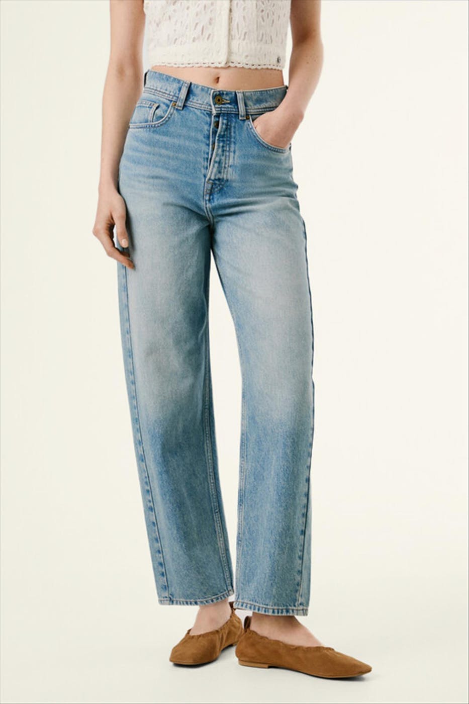 Pepe Jeans London - Lichtblauwe Addison Barrel jeans
