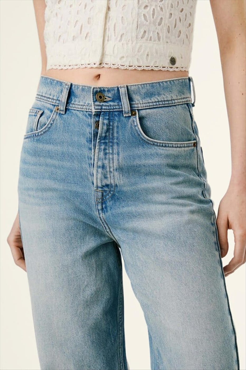 Pepe Jeans London - Lichtblauwe Addison Barrel jeans