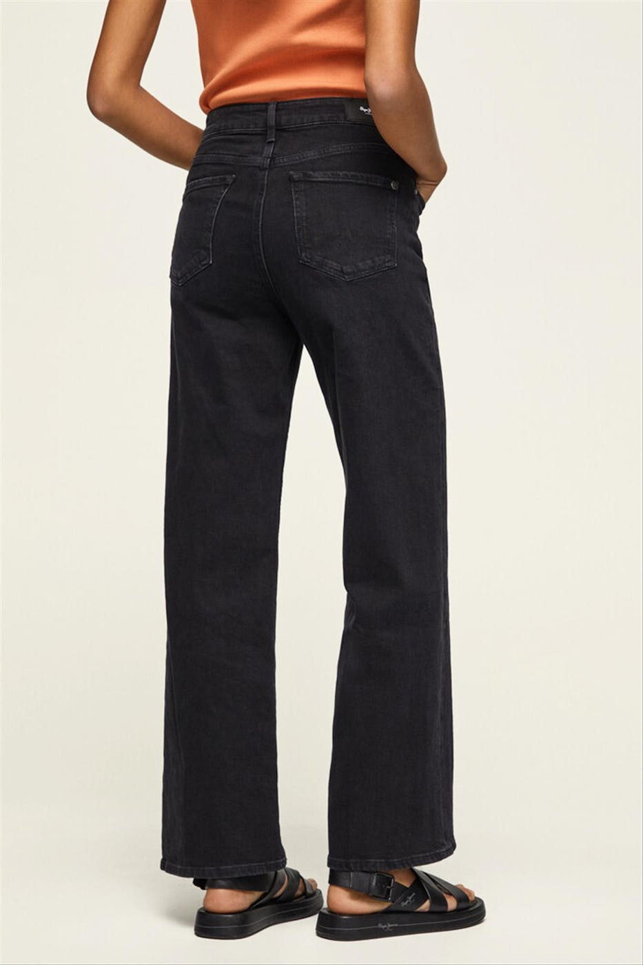 Pepe Jeans London - Zwarte Lexa High Rise wide jeans