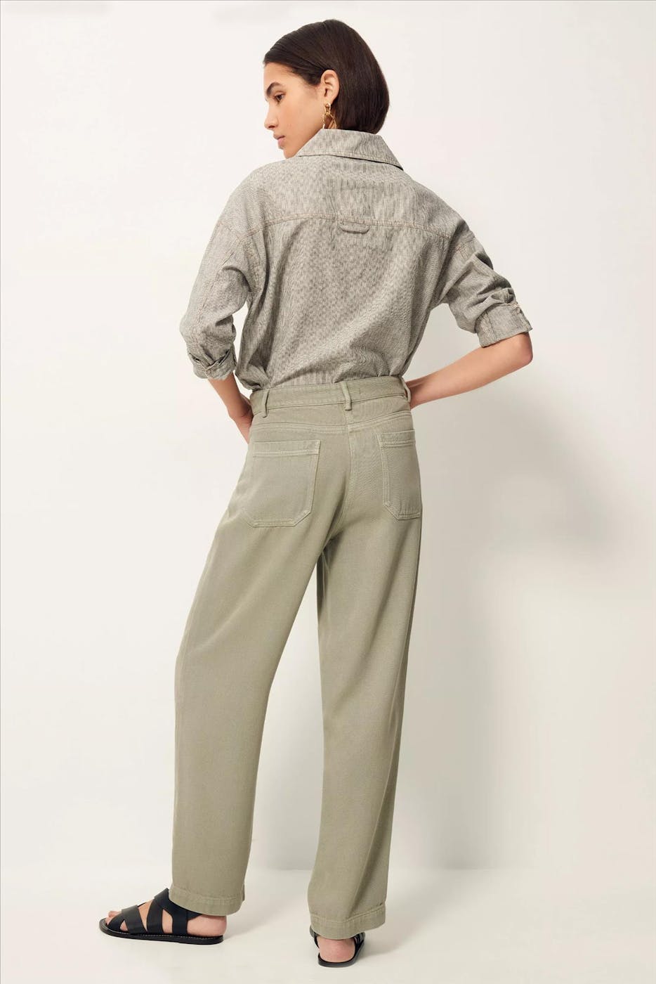 Sessùn - Grijsgroene Nica broek