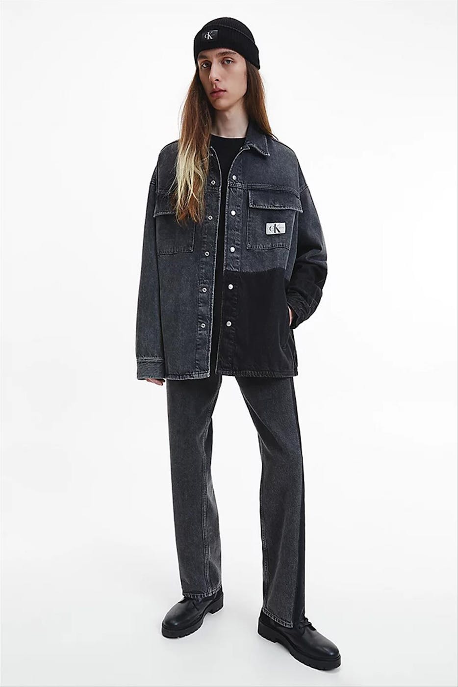 Calvin Klein Jeans - Donkergrijze Woven jas
