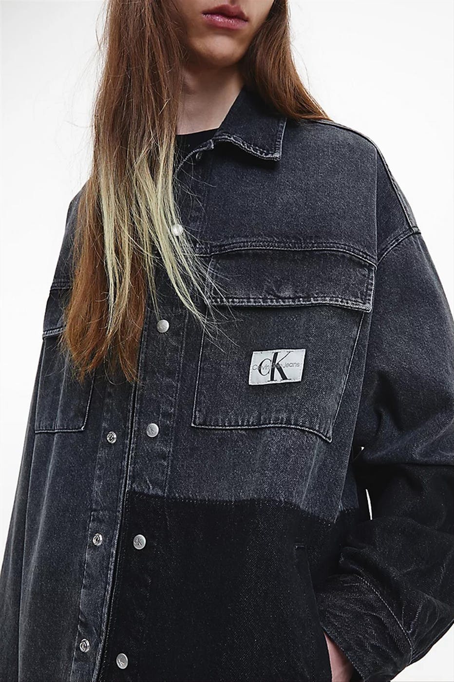 Calvin Klein Jeans - Donkergrijze Woven jas