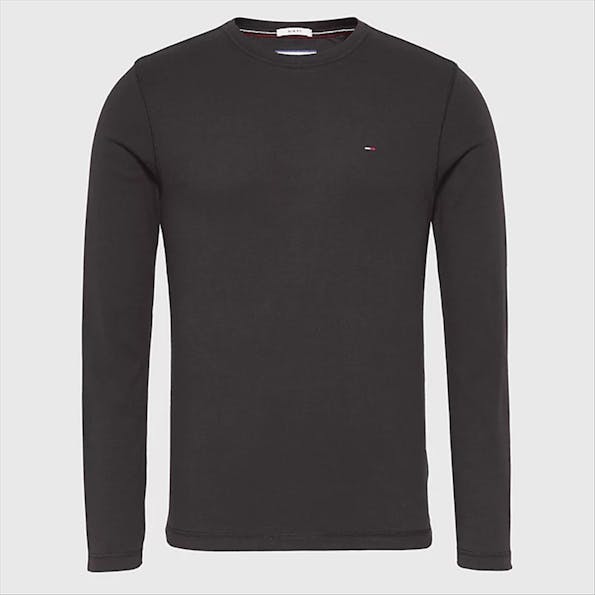 Tommy Jeans - Zwarte geborduurd Mini Logo T-shirt