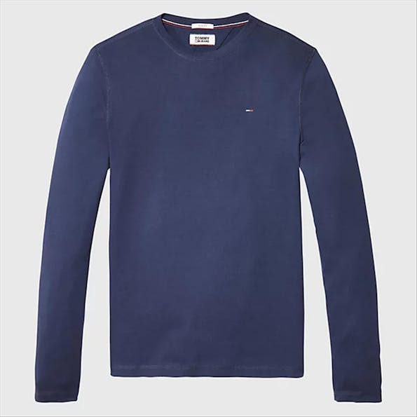 Tommy Jeans - Donkerblauwe Original T-shirt met lange mouw
