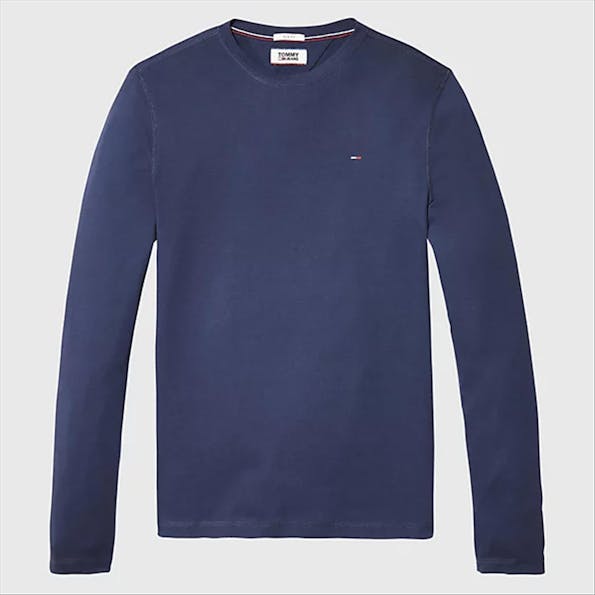 Tommy Jeans - Donkerblauwe Original T-shirt met lange mouw