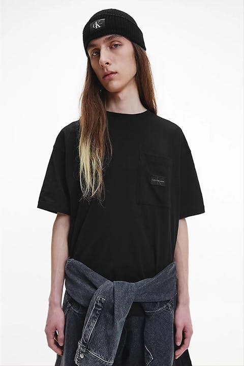 Calvin Klein Jeans - Zwarte Oversized Badge Logo T-shirt