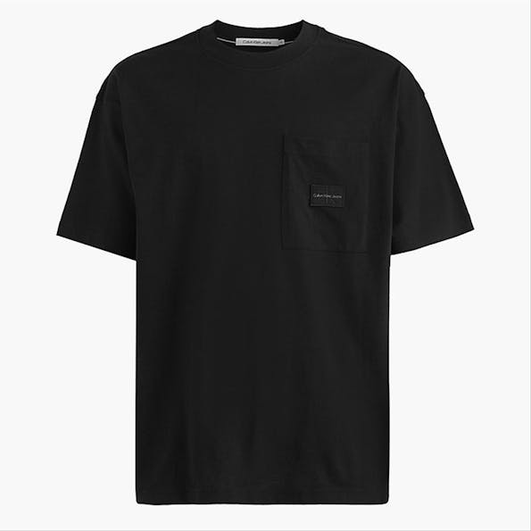 Calvin Klein Jeans - Zwarte Oversized Badge Logo T-shirt