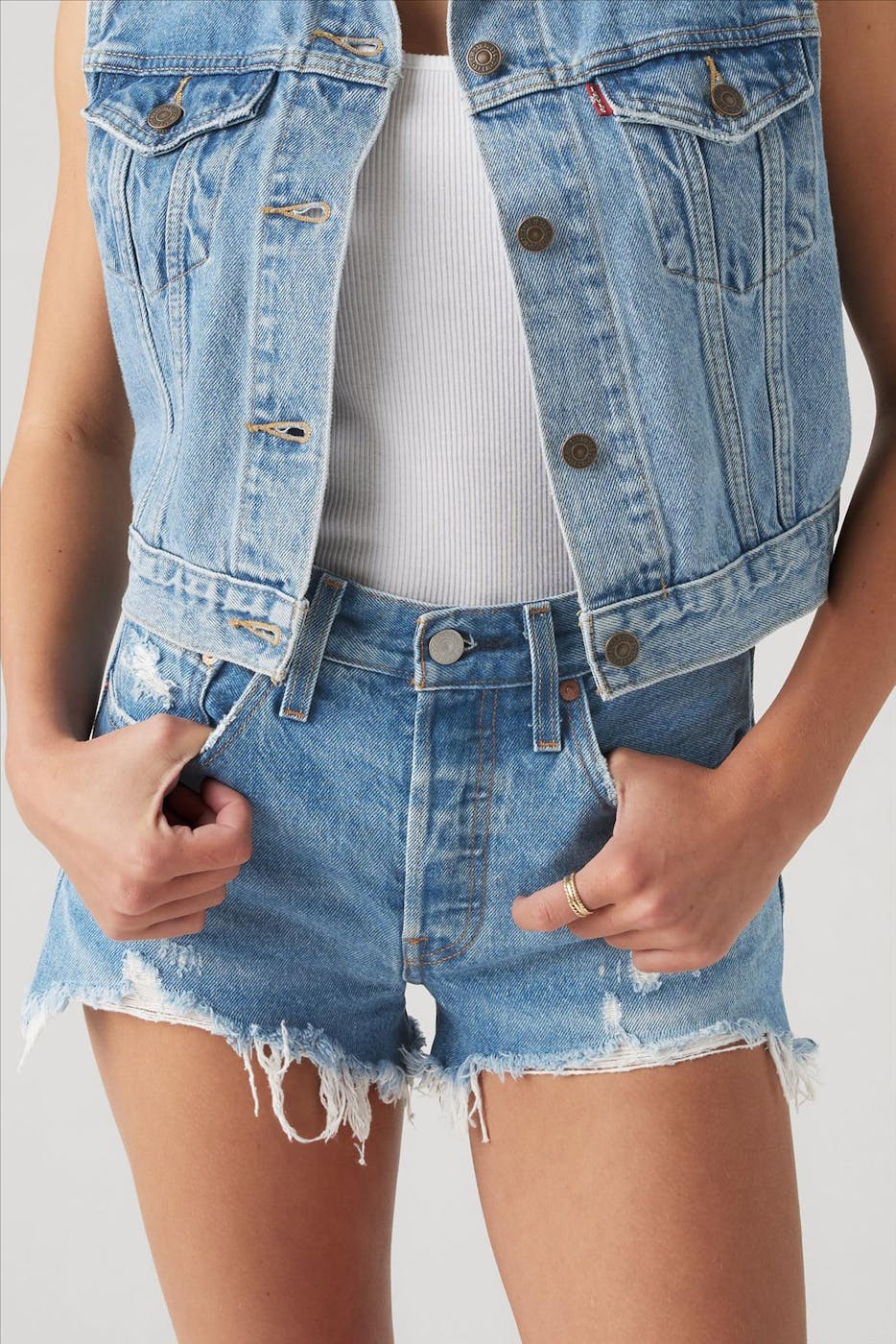 Levi's - Blauwe 501 Original jeansshort