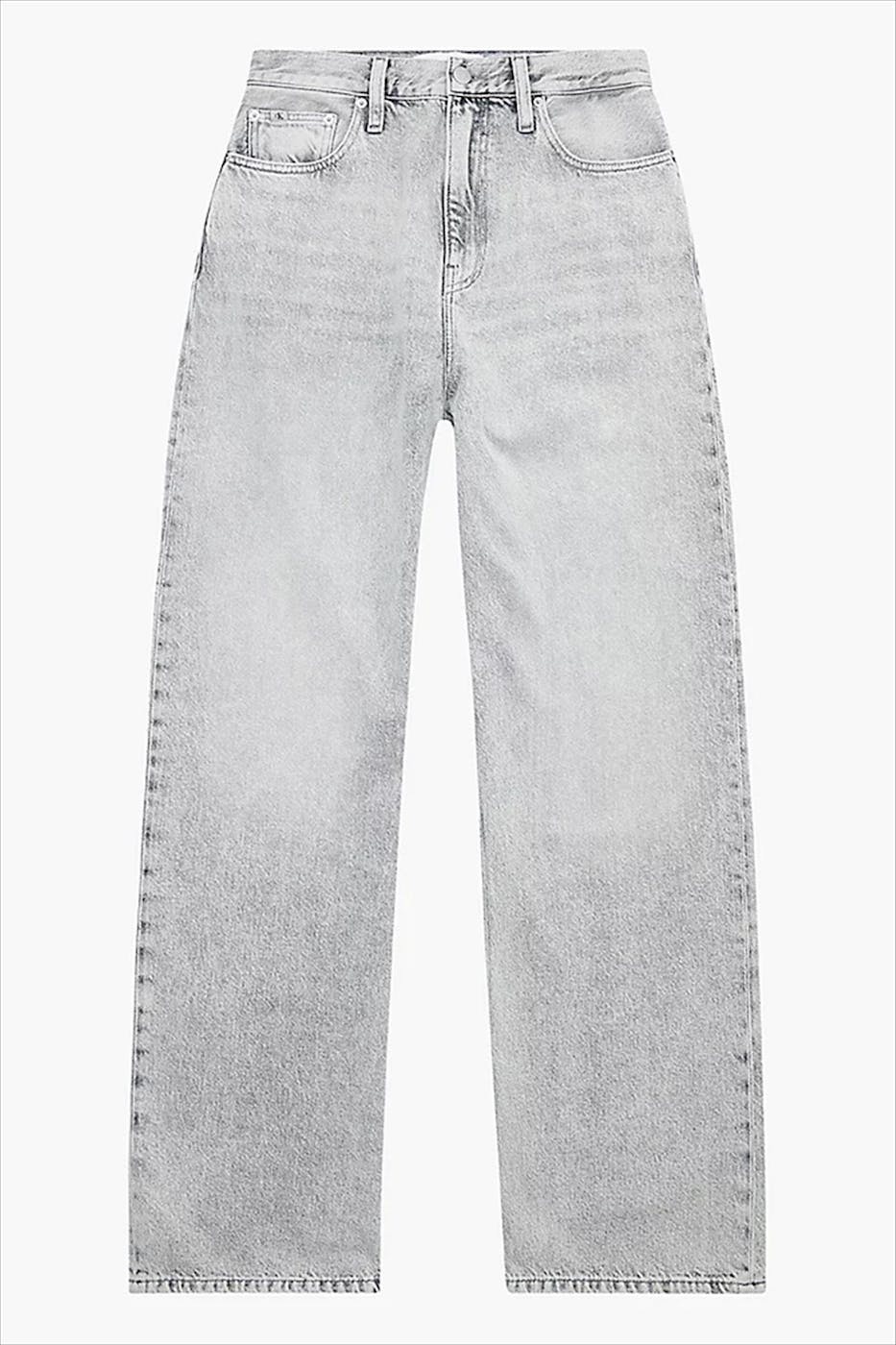 Calvin Klein Jeans - Lichtgrijze High Rise Relaxed wide jeans