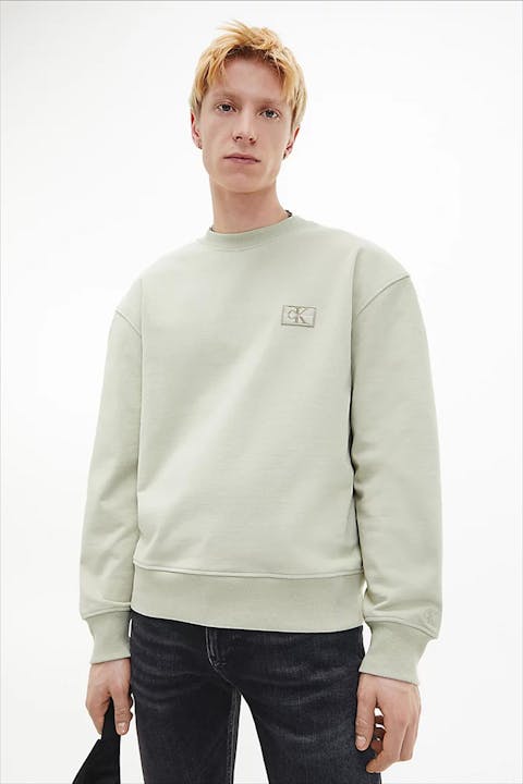Calvin Klein Jeans - Lichtgroene Logo Patch sweater