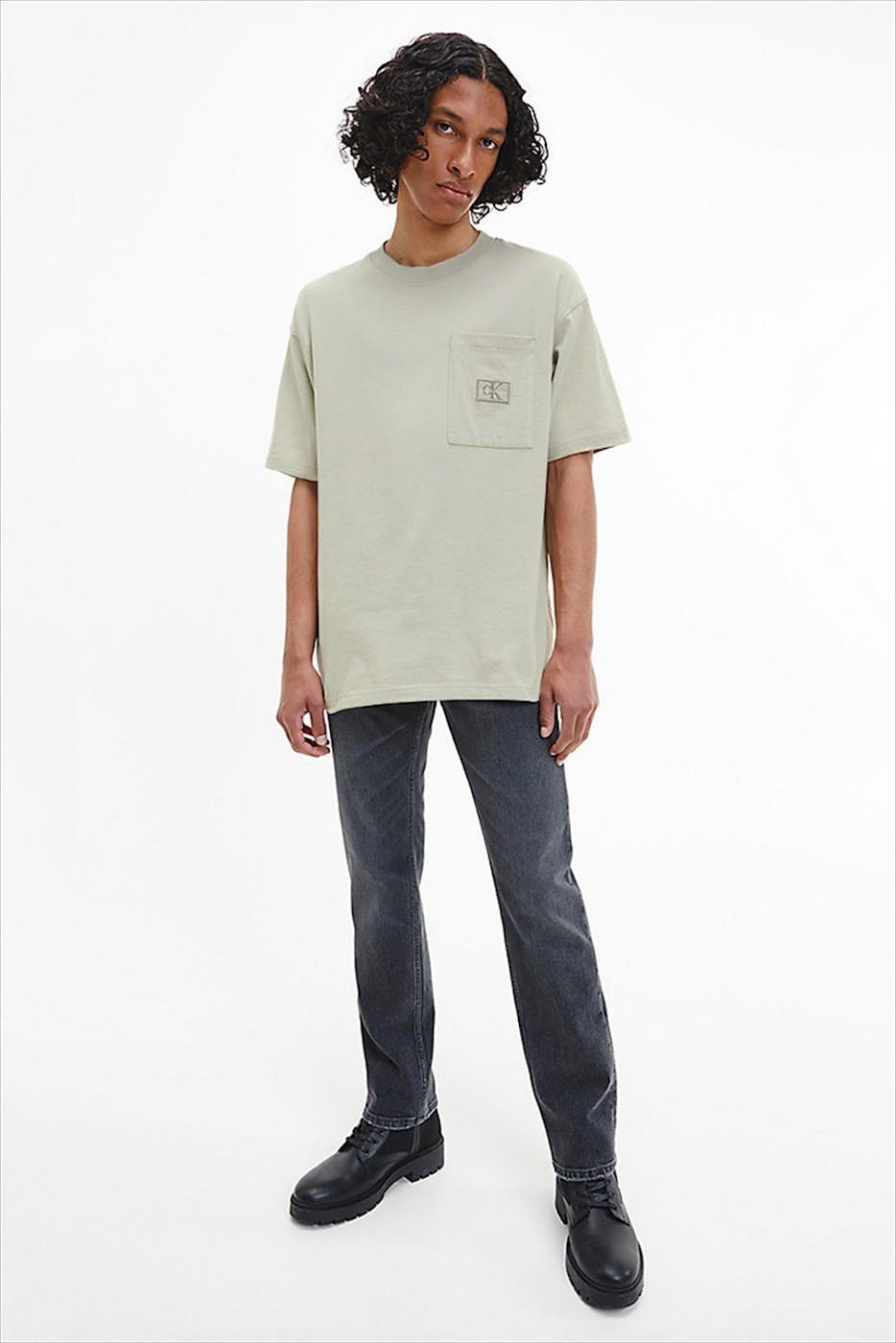 Calvin Klein Jeans - Lichtgroene Pocket Logo T-shirt