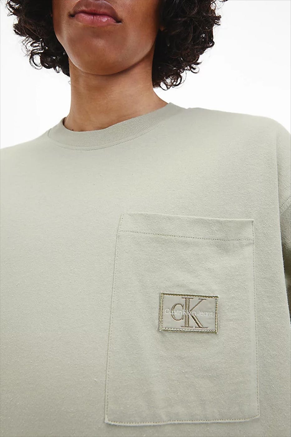 Calvin Klein Jeans - Lichtgroene Pocket Logo T-shirt