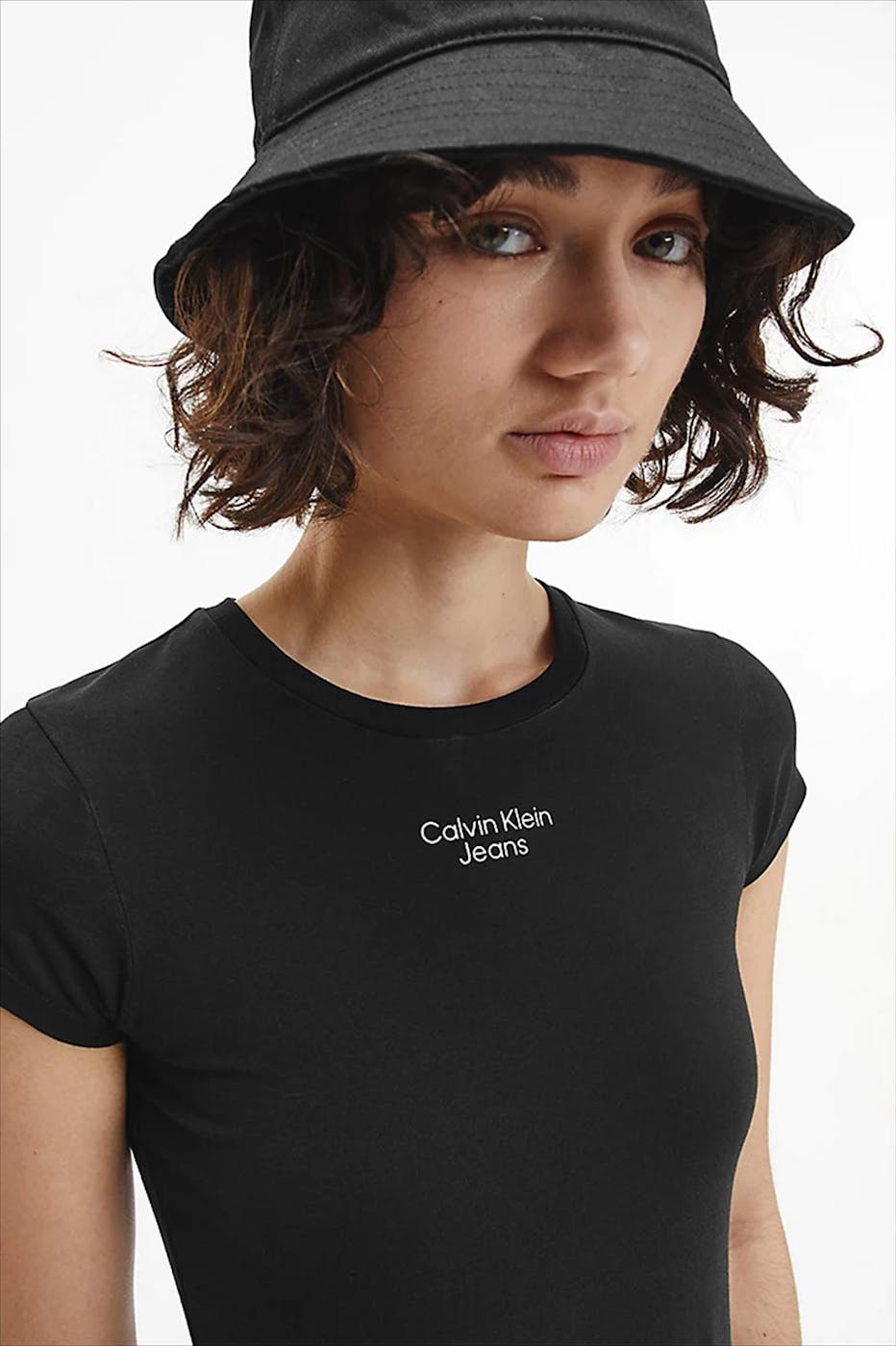 Calvin Klein Jeans - Zwarte Slim logo T-shirt