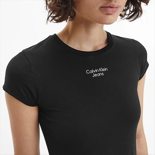 Calvin Klein Jeans - Zwarte Slim logo T-shirt