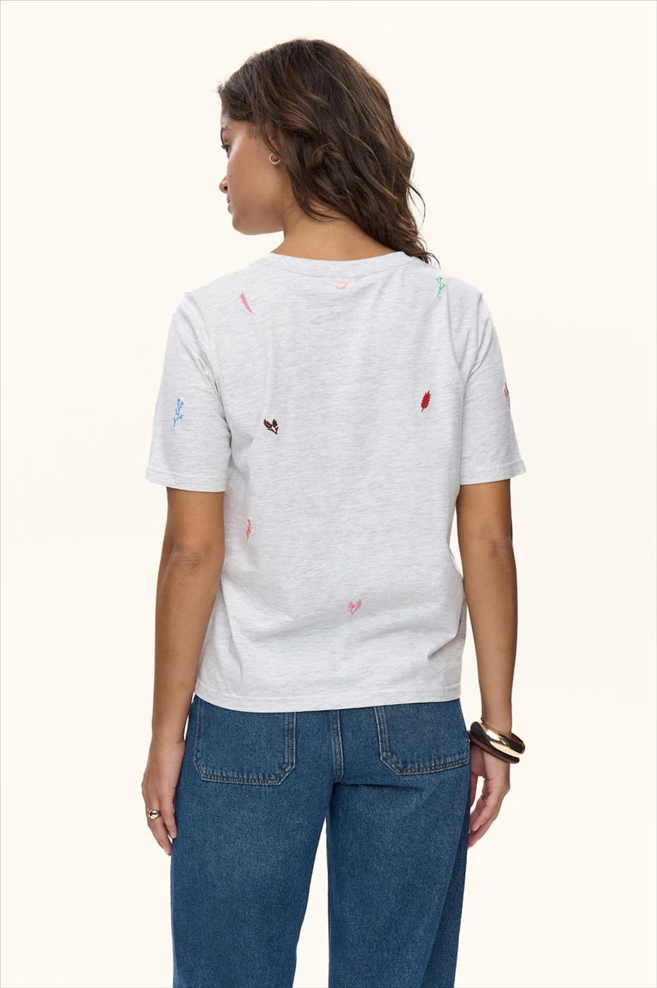 Nümph - Lichtgrijze Grain T-shirt