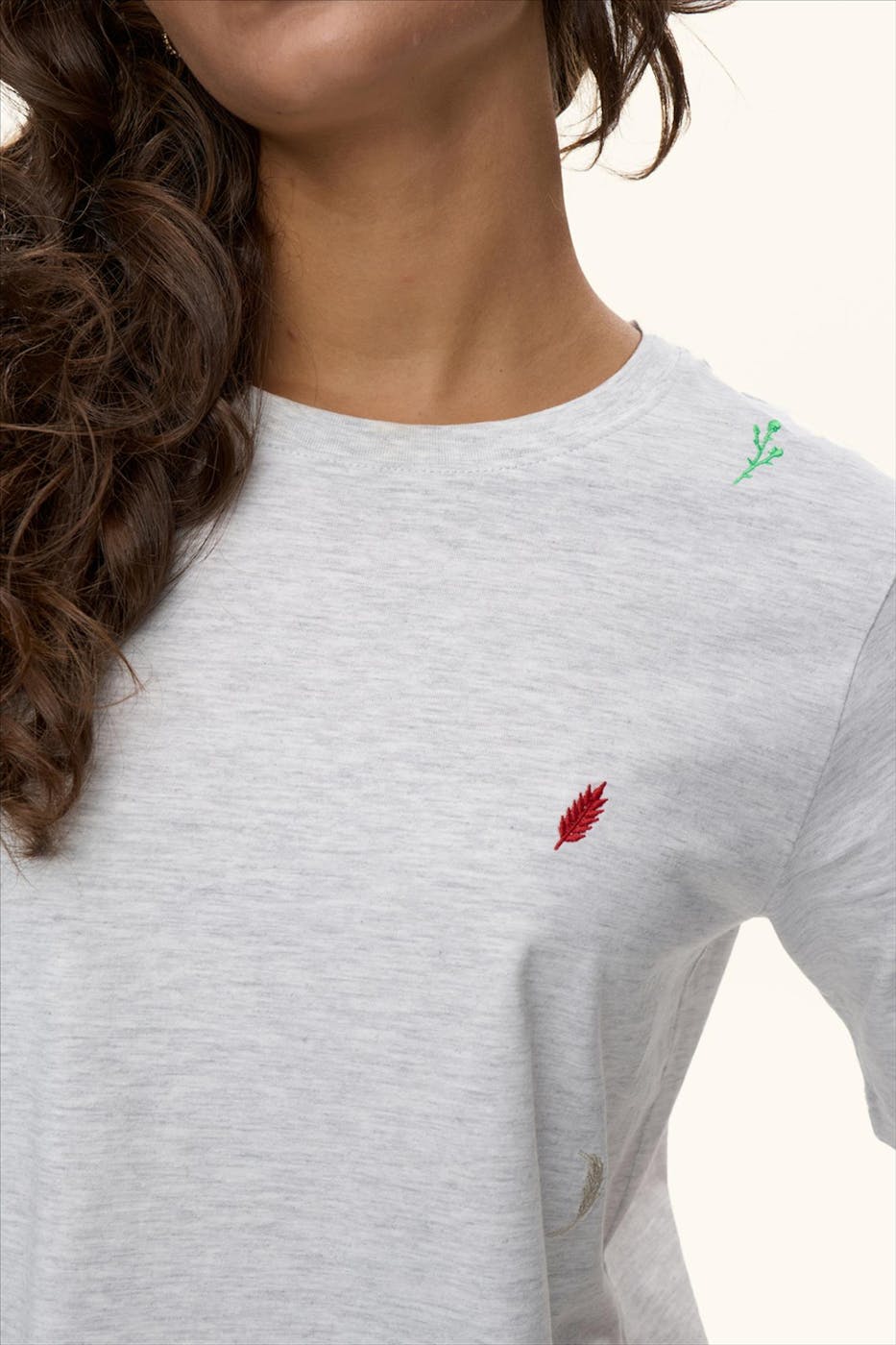 Nümph - Lichtgrijze Grain T-shirt
