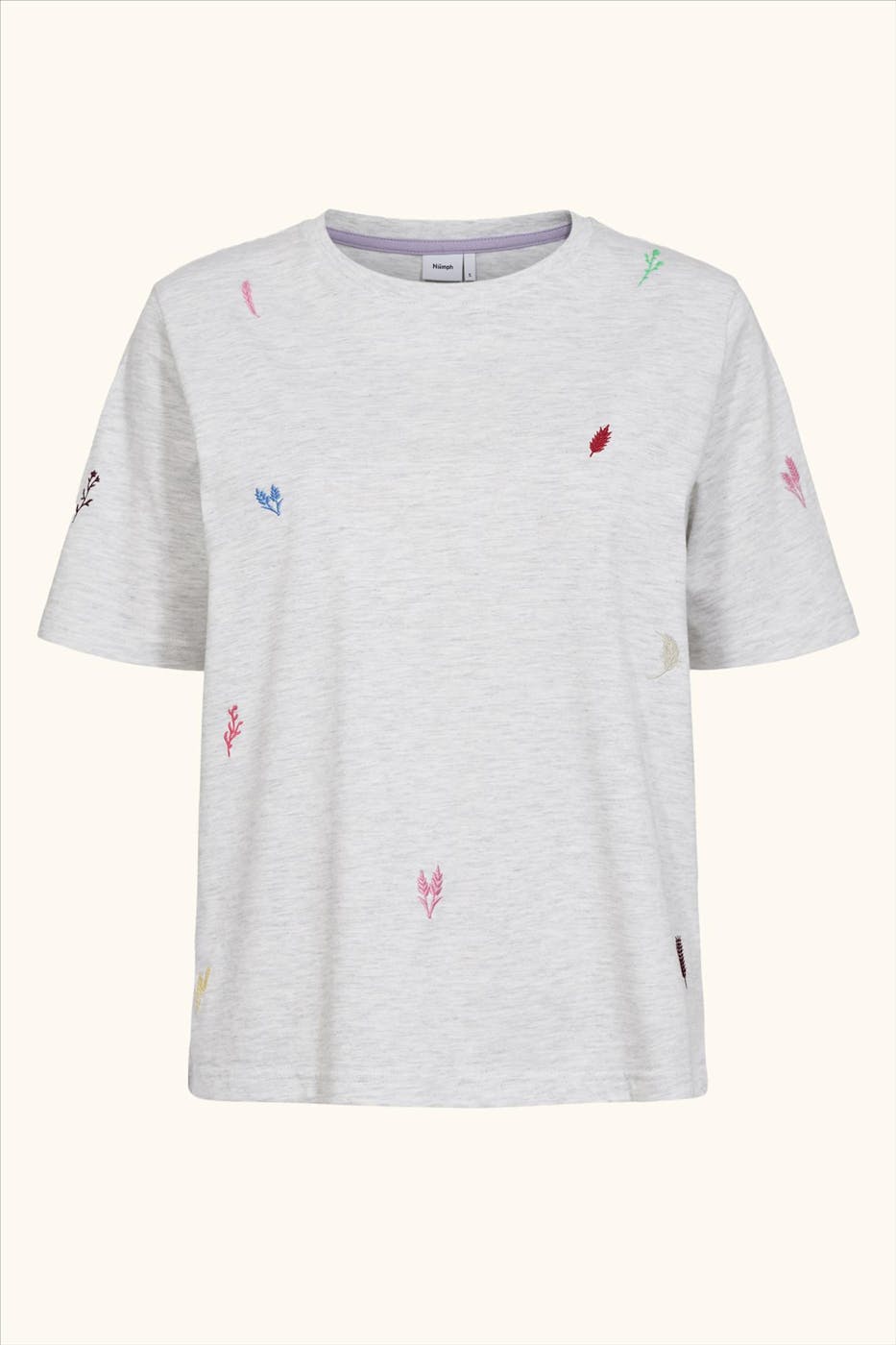 Nümph - Lichtgrijze Grain T-shirt