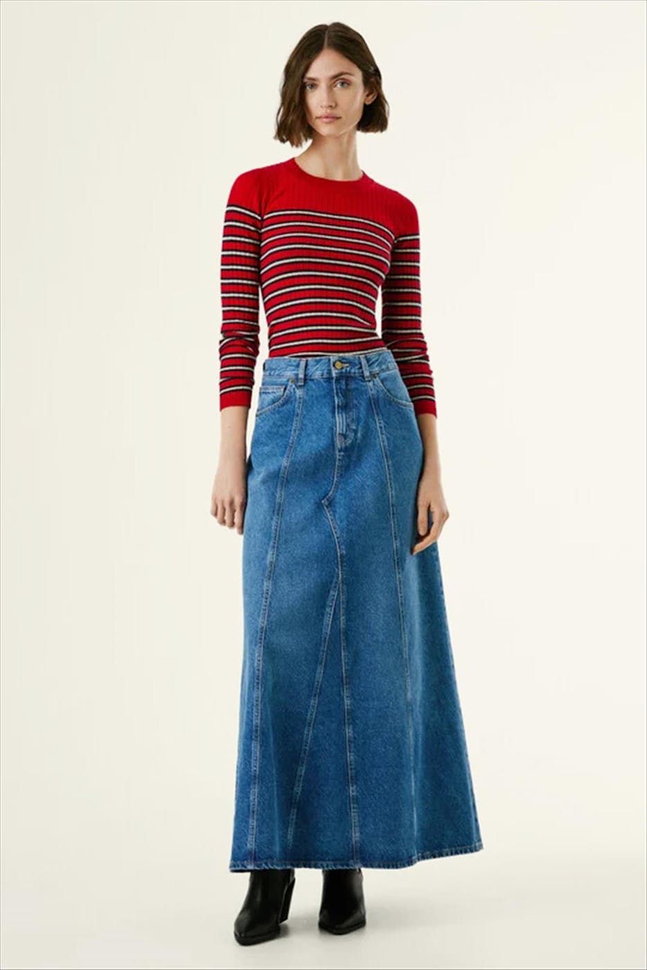 Pepe Jeans London - Rode Striped Ribbed trui
