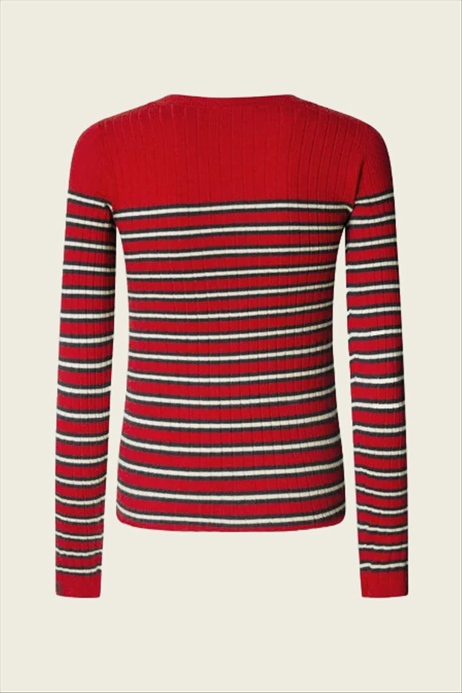 Pepe Jeans London - Rode Striped Ribbed trui