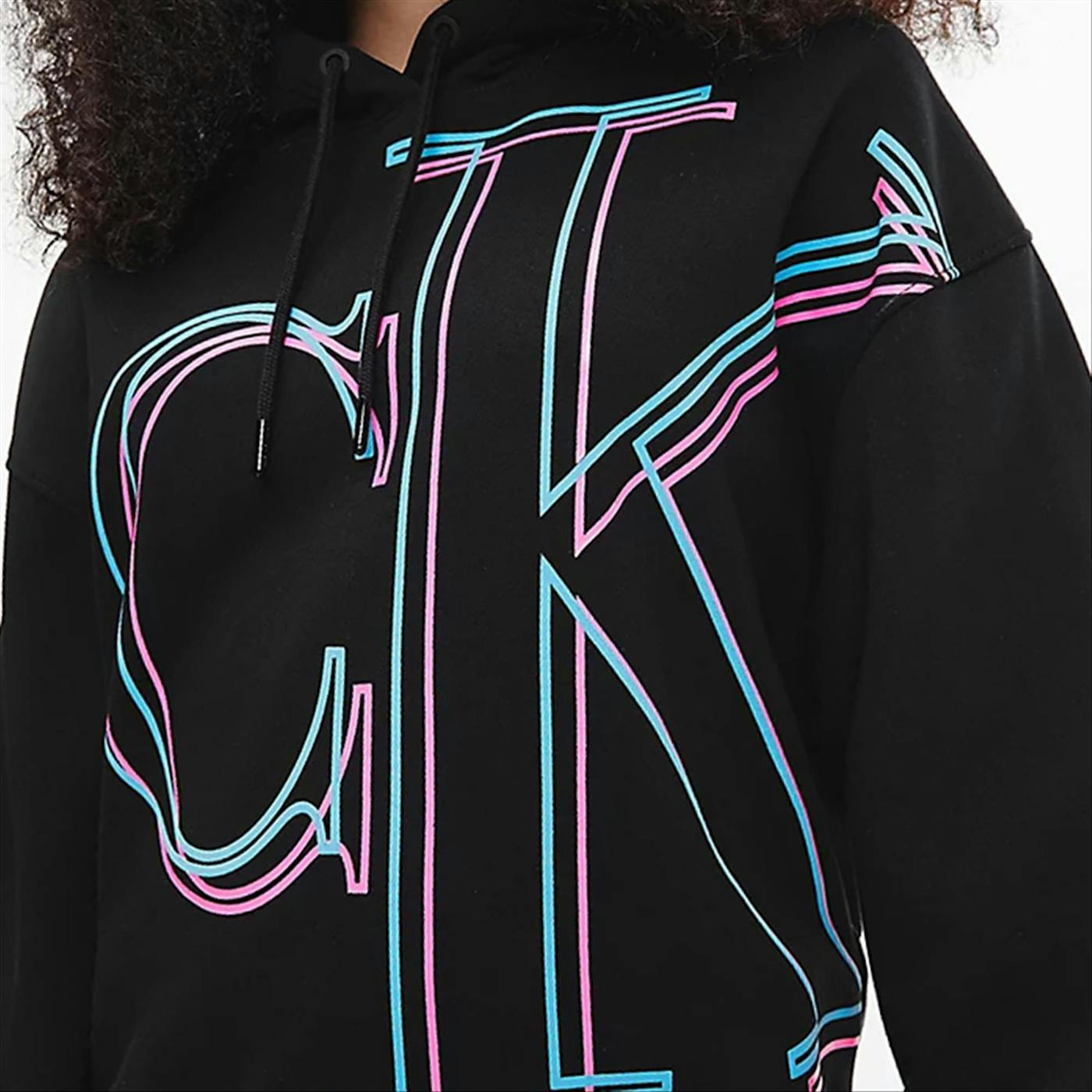 Calvin Klein Jeans - Zwarte Neon Logo hoodie