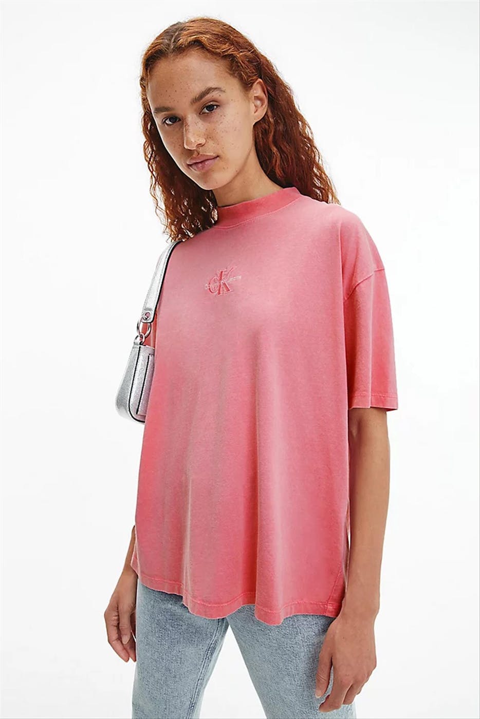 Calvin Klein Jeans - Roze Monogram Washed Boyfriend T-shirt